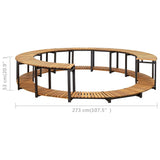 Bordo per Spa 273x53 cm in Legno Massello d'Acacia