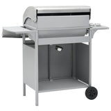 Barbecue e Griglia a Gas 4+1 Fornelli Argento in Acciaio Inox