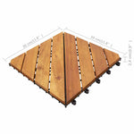 Piastrelle Esterni 10 pz 30x30 cm in Legno Massello di Acacia