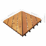 Piastrelle Esterni 10 pz 30x30 cm in Legno Massello di Acacia