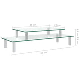 Base per Monitor a 2 Livelli in Vetro Trasparente