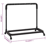 Supporto Pieghevole per Chitarra con 5 Sezioni Nero 74x41x66 cm