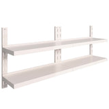 Mensole Galleggianti a 2 Livelli 2 pz in Acciaio Inox 200x30 cm