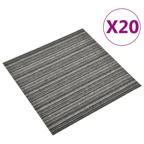 Quadrotte di Moquette 20 pz 5 m 50x50 cm Antracite a Strisce