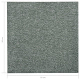 Quadrotte di Moquette 20 pz 5 m 50x50 cm Verdi