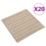 Tappeto 20 pcs Beige Striato 50 x 50 cm 100% Polipropilene