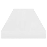 Scaffali a Parete 2 pz Bianco Lucido 90x23,5x3,8 cm in MDF