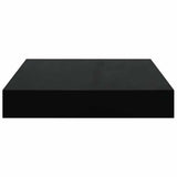 Scaffali a Parete 4 pz Nero Lucido 23x23,5x3,8 cm in MDF