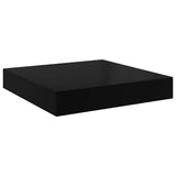 Scaffali a Parete 4 pz Nero Lucido 23x23,5x3,8 cm in MDF