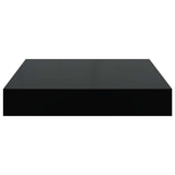 Scaffali a Parete 4 pz Nero Lucido 23x23,5x3,8 cm in MDF