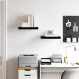 Scaffali a Parete 2 pz Nero Lucido 40x23,5x3,8 cm in MDF