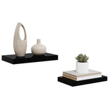 Scaffali a Parete 2 pz Nero Lucido 40x23,5x3,8 cm in MDF