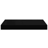 Scaffali a Parete 2 pz Nero Lucido 40x23x3,8 cm in MDF