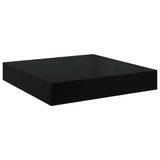 Scaffali a Parete 2 pz Nero Lucido 40x23,5x3,8 cm in MDF