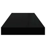 Scaffali a Parete 4 pz Nero Lucido 60x23,5x3,8 cm in MDF
