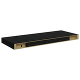 Scaffali a Parete 4 pz Nero Lucido 60x23,5x3,8 cm in MDF
