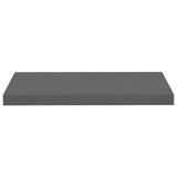 Scaffali a Parete 2 pz Grigio Lucido 60x23,5x3,8 cm in MDF