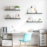 Scaffali a Parete 4 pz Grigio Lucido 90x23,5x3,8 cm in MDF