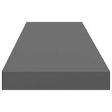 Scaffali a Parete 4 pz Grigio Lucido 90x23,5x3,8 cm in MDF
