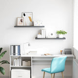 Scaffali a Parete 2 pz Grigio Lucido 120x23,5x3,8 cm in MDF