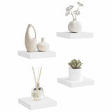 Scaffali a Parete 4 pz Bianchi 23x23,5x3,8 cm in MDF