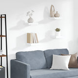 Scaffali a Parete 4 pz Bianchi 23x23,5x3,8 cm in MDF