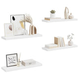 Scaffali a Parete 4 pz Bianchi 80x23,5x3,8 cm in MDF