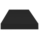 Scaffale a Parete Nero 80x23,5x3,8 cm in MDF