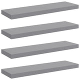 Scaffali a Parete 4 pz Grigi 80x23,5x3,8 cm in MDF