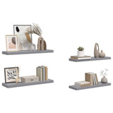 Scaffali a Parete 4 pz Grigi 80x23,5x3,8 cm in MDF