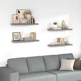 Scaffali a Parete 4 pz Grigi 80x23,5x3,8 cm in MDF