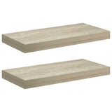 Scaffali a Parete 2 pz Rovere 50x23x3,8 cm in MDF