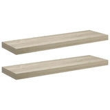 Scaffali a Parete 2 pz Rovere 80x23,5x3,8 cm in MDF