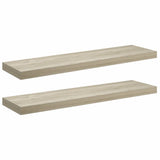 Scaffali a Parete 2 pz Rovere 90x23,5x3,8 cm in MDF