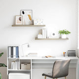 Scaffali a Parete 2 pz Rovere 90x23,5x3,8 cm in MDF