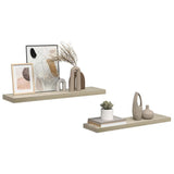 Scaffali a Parete 2 pz Rovere 90x23,5x3,8 cm in MDF