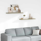 Scaffali a Parete 2 pz Rovere 90x23,5x3,8 cm in MDF