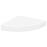 Scaffale Angolare a Parete Bianco 25x25x3,8 cm in MDF