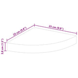 Scaffale Angolare a Parete Bianco 25x25x3,8 cm in MDF