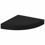 Scaffali Angolari a Parete 2 pz Neri 25x25x3,8 cm in MDF
