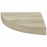 Scaffali Angolari a Parete 2 pz Rovere 25x25x3,8 cm in MDF