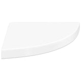 Scaffale Angolare a Parete Bianco Lucido 35x35x3,8 cm in MDF