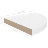 323909 Floating Corner Shelves 4 pcs High Gloss White 35x35x3,8 cm MDF