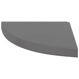 Scaffale Angolare a Parete Grigio Lucido 35x35x3,8 cm in MDF