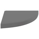Scaffali Angolari a Parete 4 pz Grigio Lucido 35x35x3,8 cm MDF