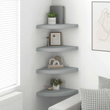 Scaffali Angolari a Parete 4 pz Grigi 35x35x3,8 cm in MDF