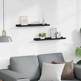 Mensole con Sporgenza 2 pz Nere 60x9x3 cm MDF