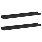 Mensole con Sporgenza 2 pz Nere 60x9x3 cm MDF
