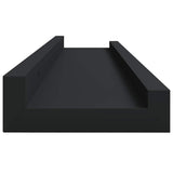 Mensole con Sporgenza 2 pz Nere 60x9x3 cm MDF