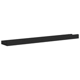Mensole con Sporgenza 2 pz Nere 60x9x3 cm MDF